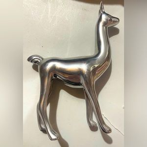 Silver Metal Llama Alpaca Decoration
